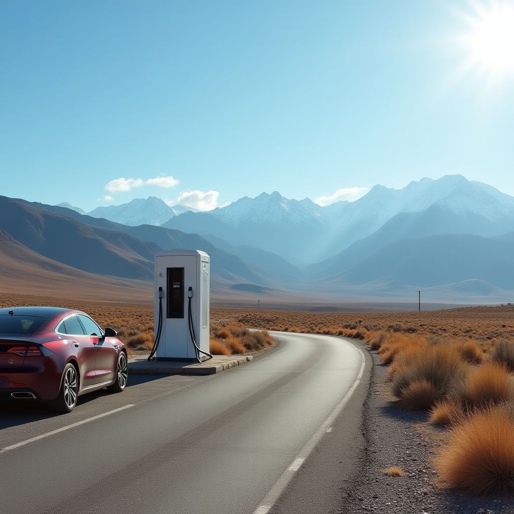 Estación de carga en la Ruta 40